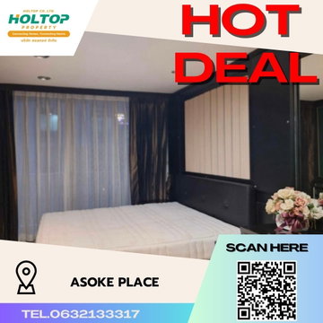 #S555 ให้เช่า Asoke Place  อโศก เพลส  รูปแบบห้อง 1 ห้องนอน 1 ห้องน้ำ  ขนาด 78 ตรม 