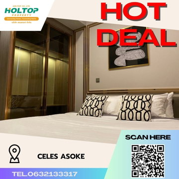 #S622 ให้เช่า Celes Asoke  เซอเลส อโศก  รูปแบบห้อง 1 ห้องนอน 1 ห้องน้ำ  ชั้น11 ขนาด41.84 ตรม