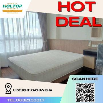#R587 For rent U Delight Rachavibha  U Delight Ratchavibha Room type 1 bedroom 1 bathroom 1 kitchen Room size 30.5 sq m. 22nd floor
