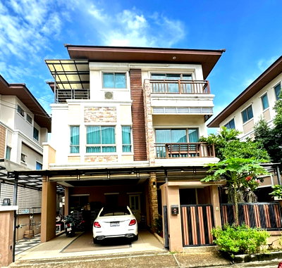 Houses for sale Nonthaburi : For sale: 3-storey detached house, Nonthaburi Regent, Ratchaphruek, area 61.7 square wah, usable area 252 sq m, 5 bed, 4 bath, furnished, 8.5 MB.