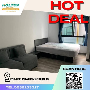 #R595 For rent Estabe' Phahonyothin 18   Estabe' Phahonyothin 18 Room type Studio Room size 25 sq m. 8th floor 