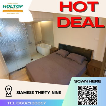 #S671 For rent Siamese Thirty Nine Siamese Thirty Nine Room type 1 bedroom 1 bathroom 3rd floor, size 46 sq m
