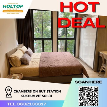 #R843 For rent CHAMBERS On Nut Station Sukhumvit Soi 81   CHAMBERS On Nut Station Room type 1 bedroom 1 bathroom Room size 27 square meters 3rd floor, 