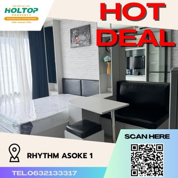 #S868 ให้เช่า Rhythm Asoke1  ริทึ่ม อโศก1  รูปแบบห้อง Studio  ชั้น14 ขนาด22.5 ตรม 