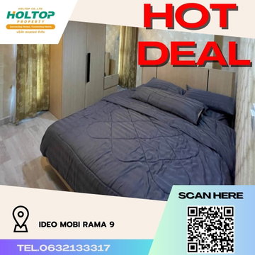 #R860 For rent Ideo Mobi Rama 9   Room type 2 bedrooms, 1 bathroom Room size 45 sq m. 17th floor