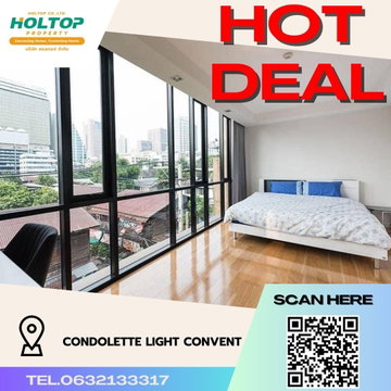 #R917 For rent Condolette Light Convent Condolette Light Convent Silom Room type 1 bedroom 1 bathroom Room size 47.3 sq.m. 4th floor