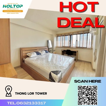 #R914 For rent Thong Lor Tower  Thonglor Tower Room type 2 bedrooms, 1 bathroom Room size 49 sq.m. 13th floor
