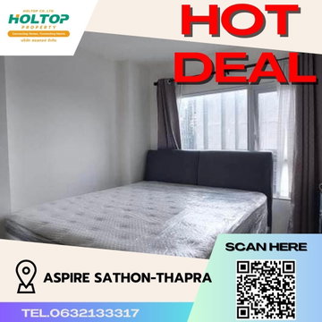 #S972 For rent Aspire Sathorn - Tha Phra Aspire Sathorn-Tha Phra Room type 1 bedroom 1 bathroom 23rd floor, size 30.5 sq m