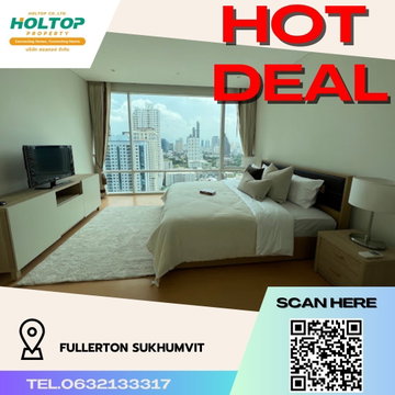 #R1000 ให้เช่า Fullerton Sukhumvit  ฟูลเลอตัน สุขุมวิท รูปแบบห้อง 2 ห้องนอน 2 ห้องน้ำ  ขนาดห้อง 95.98 ตรม  ชั้น 21 