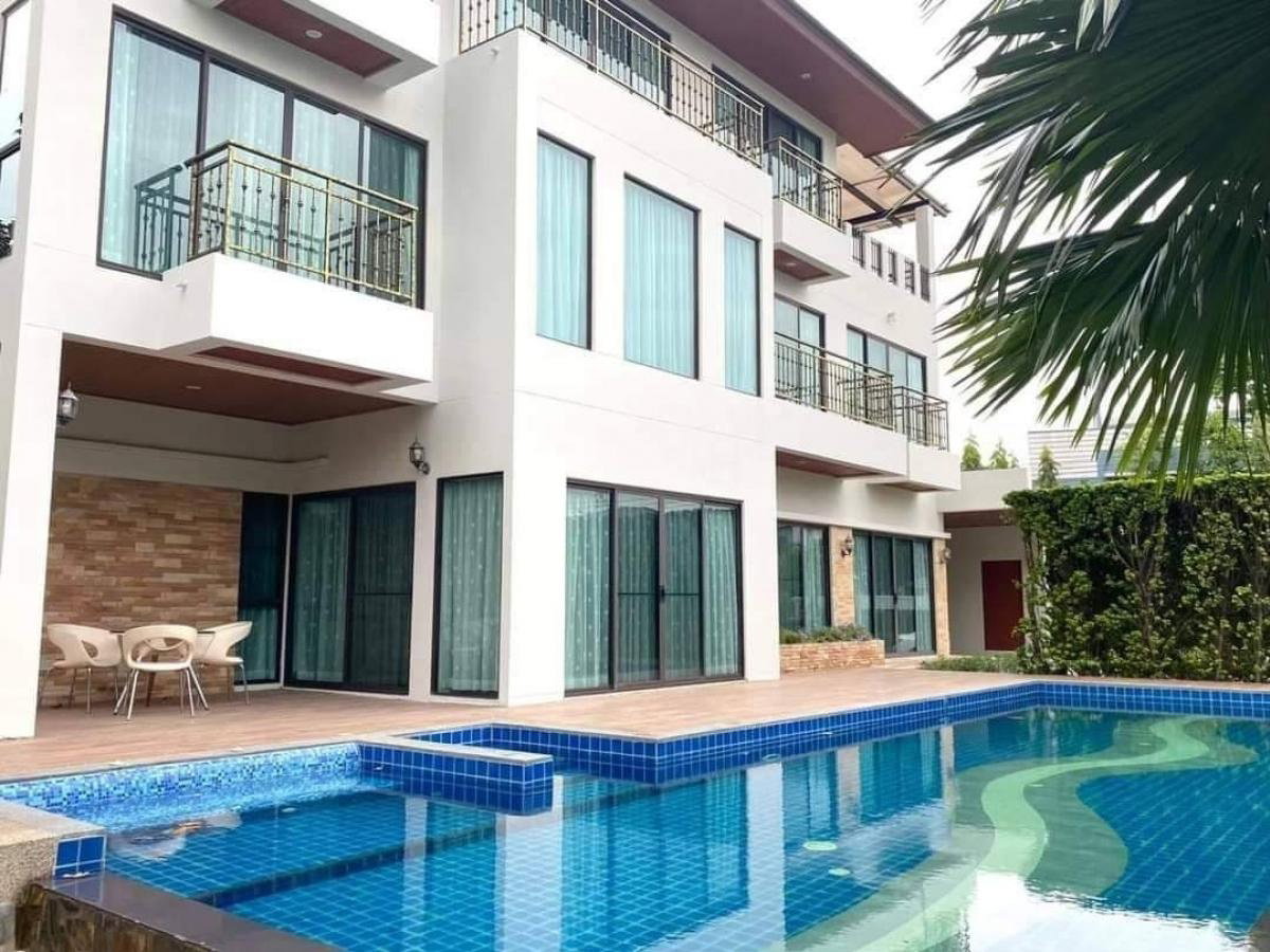 รูป ให้เช่าบ้านเดี่ยว 3 ชั้น 200 ตรว. 6 ห้องนอน ย่านพระราม9 พร้อมสระว่ายน้ำส่วนตัว ใกล้Airport link หัวหมาก พร้อมอยู่ - รูปที่ 1/20
