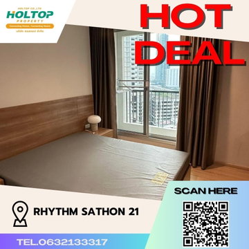 #S1009 For rent Rhythm Sathorn21 Rhythm Sathorn21 Room type 1 bedroom 1 bathroom 12th floor, size 45 sq m
