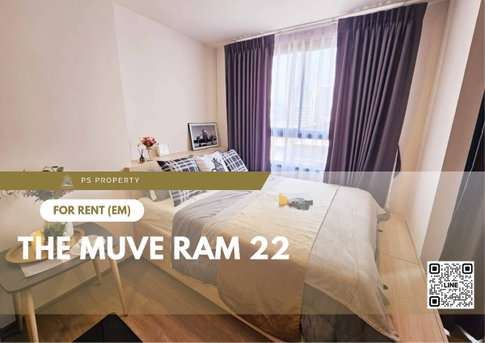 ให้เช่า 🔺 THE MUVE Ram 22 🔺 เฟอร์นิเจอร์ และ เครื่องใช้ไฟฟ้าครบ รถไฟฟ้าสายสีเหลืองและแอร์พอร์ตลิงก์