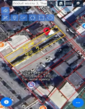 LTHC11230–Land FOR SALE at Rama 3 yannawa Front plot 166 sq. w. 70.052 MB. Back plot 662 sq. w. 196 MB. Total Selling 266 MB.