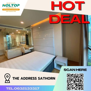 #S1323 ให้เช่า The Address Sathorn  ดิแอดเดรส สาทร  รูปแบบห้อง 1 ห้องนอน 1 ห้องน้ำ  ชั้น12AA ขนาด46.5ตรม 