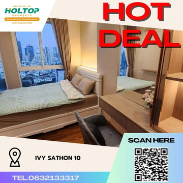 #R1600 ให้เช่า Ivy Sathon 10   ไอวี่ สาทร รูปแบบห้อง 1 ห้องนอน 1 ห้องน้ำ  ขนาดห้อง 40 ตรม. ชั้น 18