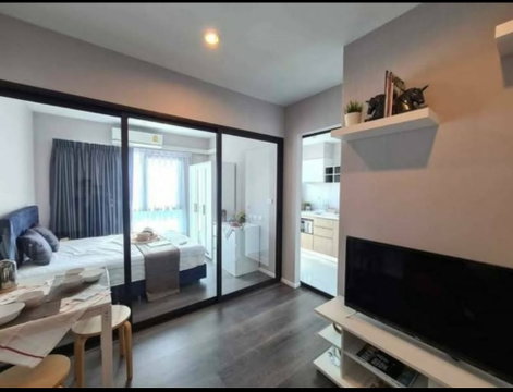 P549 Condo for rent The Stage Taopoon Interchange, next to the Purple MRT, fully furnished room, washing machine included, ready to move in