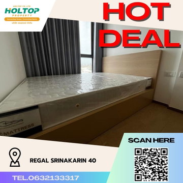 #R1683 ให้เช่า Regal Srinakarin 40   รีเกิล ศรีนครินทร์ 40 รูปแบบห้อง 1 ห้องนอน 1 ห้องน้ำ 1 ห้องครัว 1 ห้องนั่งเล่น ขนาดห้อง 29 ตรม. ชั้น 7