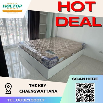 #S1672 ให้เช่า The Key Cheangwattana เดอะคีย์ แจ้งวัฒนะ รูปแบบห้อง 1 ห้องนอน 1 ห้องน้ำ ชั้น21 ขนาด41ตรม ตึกA