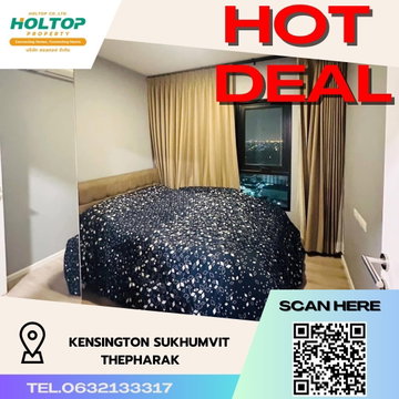 #R1712 ให้เช่า Kensington Sukhumvit-Thepharak   เคนซิงตัน สุขุมวิท-เทพารักษ์ รูปแบบห้อง 1 ห้องนอน 1 ห้องน้ำ  ขนาดห้อง 33.5 ตรม. ชั้น 28 ตึก A