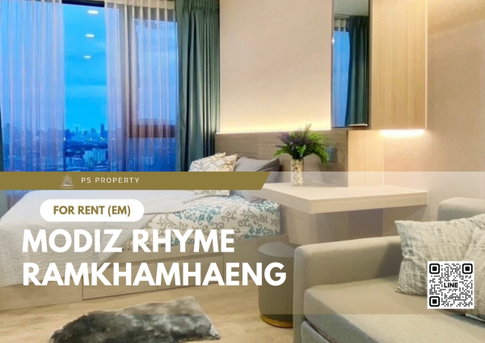 ให้เช่า 📍 Modiz Rhyme Ramkhamhaeng 📍 เฟอร์นิเจอร์ และ เครื่องใช้ไฟฟ้าครบ ใกล้ MRT รามคำแหง