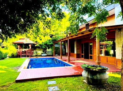 เช่าบ้านเดี่ยว ม.นอร์ท-เชียงใหม่ : ให้เช่า พูลวิลล่าเฮ้าส์ 3นอน ใกล้แกรนด์แคนย่อน หางดง เชียงใหม่