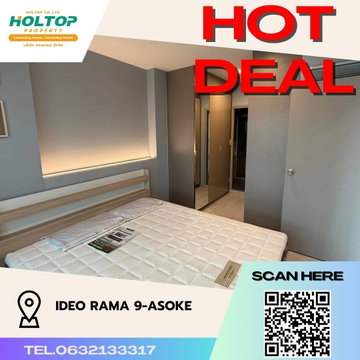 #S1756 For rent IDEO Rama 9 - Asoke  IDEO Rama 9 - Asoke Room type 1 bedroom 1 bathroom 9th floor, size 34.27 sq m