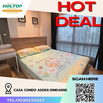 #R1803 For rent Casa Condo Asoke-Dindeang Room type 1 bedroom 1 bathroom 1 living room Room size 30.60 sq m.