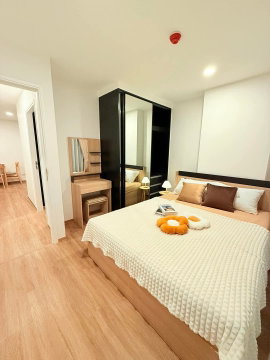 P633 Condo for rent Cybiq Ratchada 32, 2 bedrooms, new spacious room, fully furnished, washing machine included, ready to move in