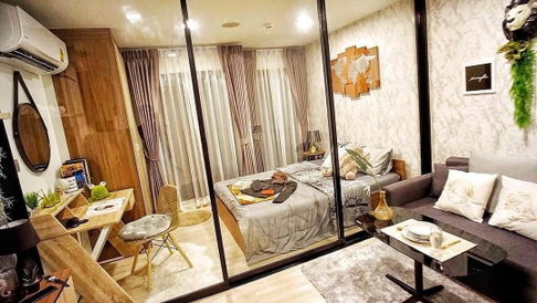 P631 ให้เช่าคอนโด Kave Condo (เคฟ คอนโด) ใกล้ม.กรุงเทพ ห้องตกแต่งสวย เฟอร์ครบ มีเครื่องซักผ้า ราคาพิเศษ