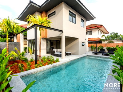 Houses for sale North Chiang Mai University : Two-Story Pool Villa for Sale – Near Kad Farang Village, 4 Beds, 3Baths, 180 sq.m. (ID:108HS)