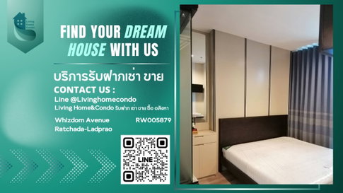 For rent Whizdom Avenue Ratchada-Ladprao 2นอน2น้ำ เฟอร์นิเจอร์ พร้อมเครื่องใช้ไฟฟ้าครบ LH-RW005879