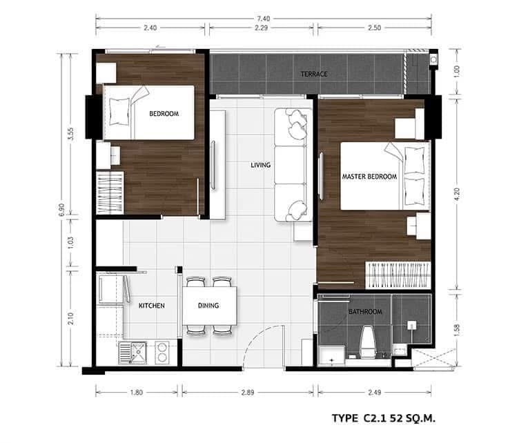 picture #R2303 For rent  The Metropolis Samrong - 18/19