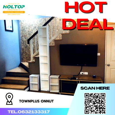 เช่าทาวน์โฮม ถนนกรุงเทพ-ชลบุรี มอเตอร์เวย์ : #R2375 ให้เช่า    TownPlus Onnut