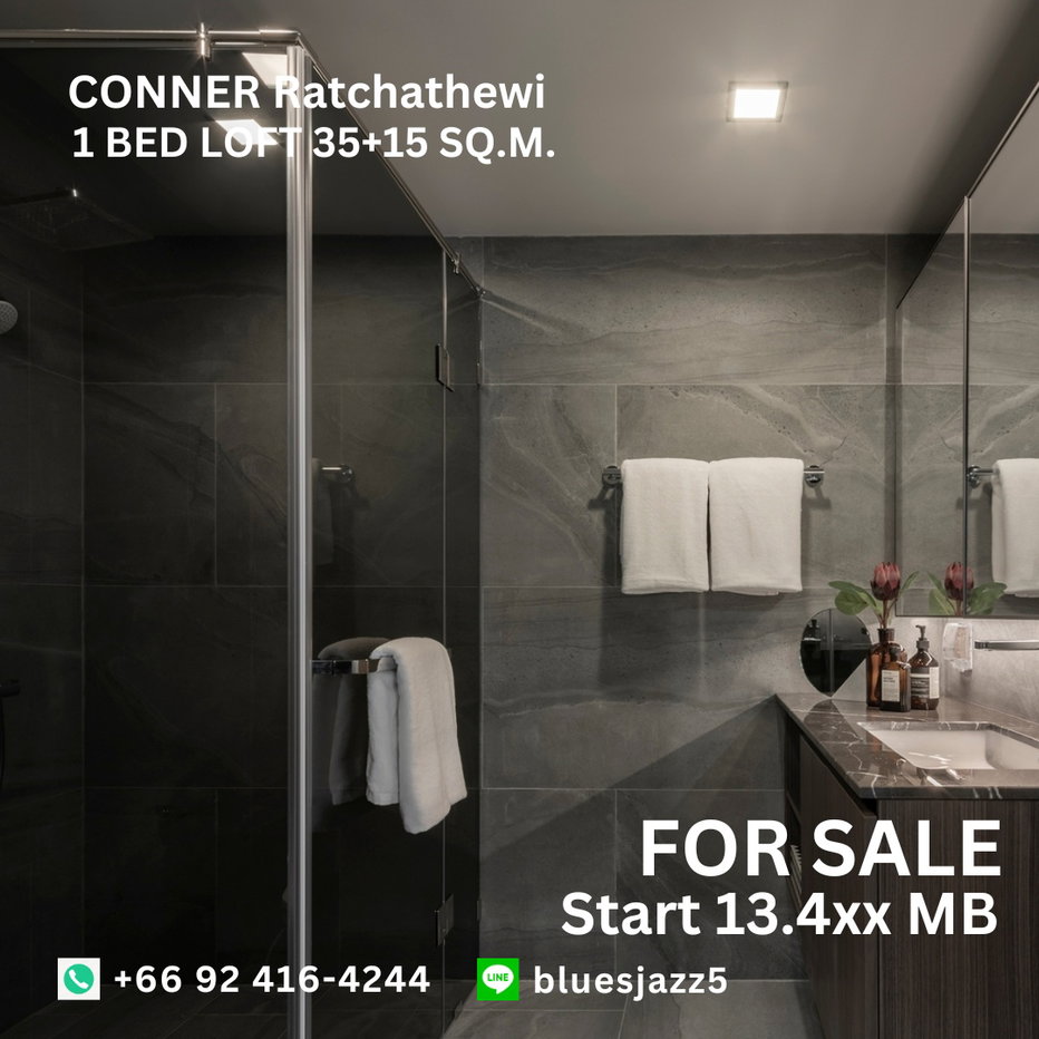 รูป ขาย คอนเนอร์ ราชเทวี 1Bed Loft 35+15ตรม ห้องใหม่ มือหนึ่ง พร้อมเข้าอยู่ คอนโดใกล้ BTS ราชเทวี ประตูน้ำ สยามพารากอน MBK - รูปที่ 8/9