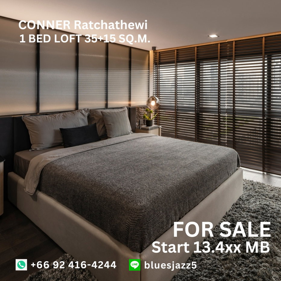 รูป ขาย คอนเนอร์ ราชเทวี 1Bed Loft 35+15ตรม ห้องใหม่ มือหนึ่ง พร้อมเข้าอยู่ คอนโดใกล้ BTS ราชเทวี ประตูน้ำ สยามพารากอน MBK - รูปที่ 4/9