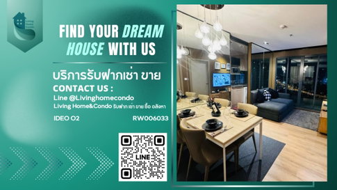 For rent IDEO O2 2 นอน 1น้ำ แต่งสวย พร้อมอยู่ ทิศเหนือ LH-RW006033