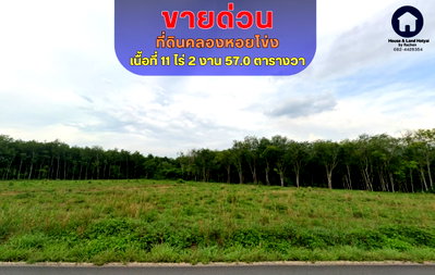Land for sale Khlong Hoi Khong Songkhla : sale, beautiful plot of land, Khlong Hoi Khong, area 11 rai 2 ngan 57 sq.wa, selling for only 9 million baht