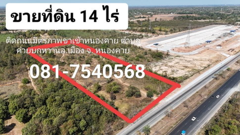 ขายที่ดิน 14 ไร่ ติดถ.มิตรภาพอุดร-หนองคาย อ.เมือง จ.หนองคาย