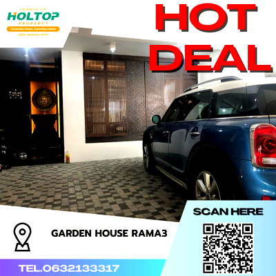 เช่าทาวน์โฮม ถนนสาธุประดิษฐ์ : #S3304 ให้เช่า Garden House Rama 3