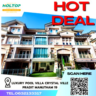 Townhouses for rent Bangkok : #R3303 For rent  Luxury Pool Villa Crystal Ville Pradit Manutham 19