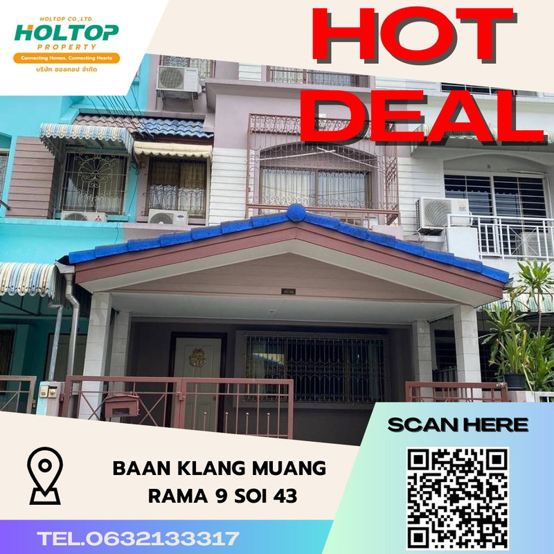 Townhouses for rent : #S3364  For Rent Baan Klang Mueng Rama 9