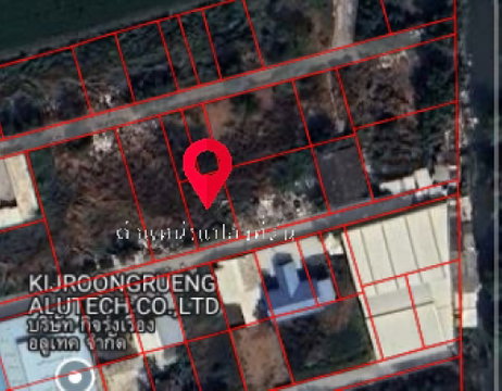Land for sale, 100 square wah, Suwinthawong 28, Soi 3, Sangsab, Min Buri, Bangkok.