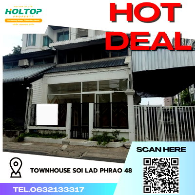 Townhouses for rent โลตัสเอ็กเพลส(สุทธิสาร) : #R3379 For rent Townhouse Soi Lad Phrao 48