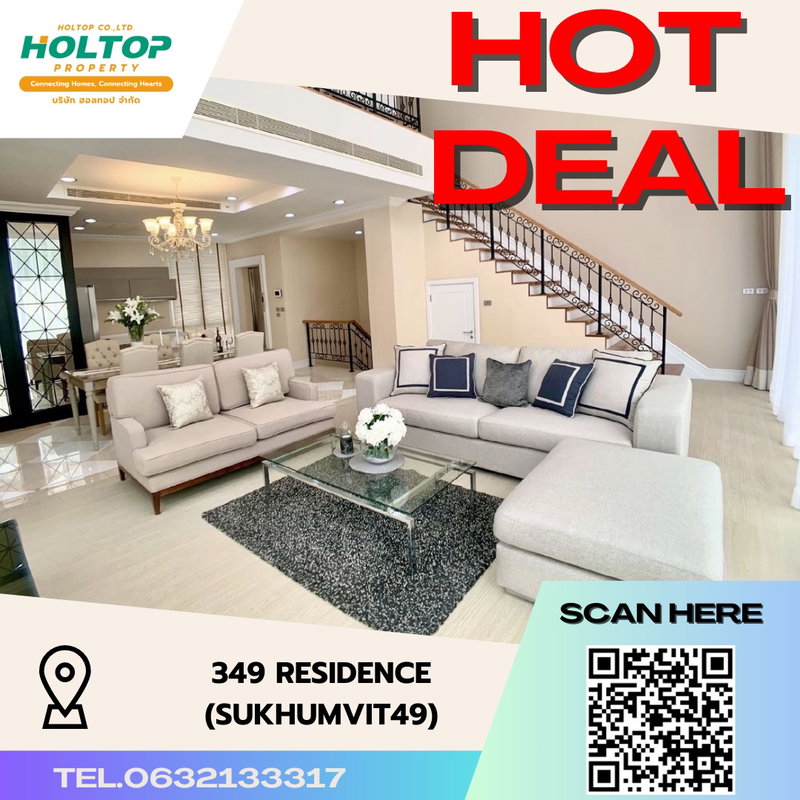 Houses for rent : #S3487 For Rent 349 Residence Sukhumvit 49
