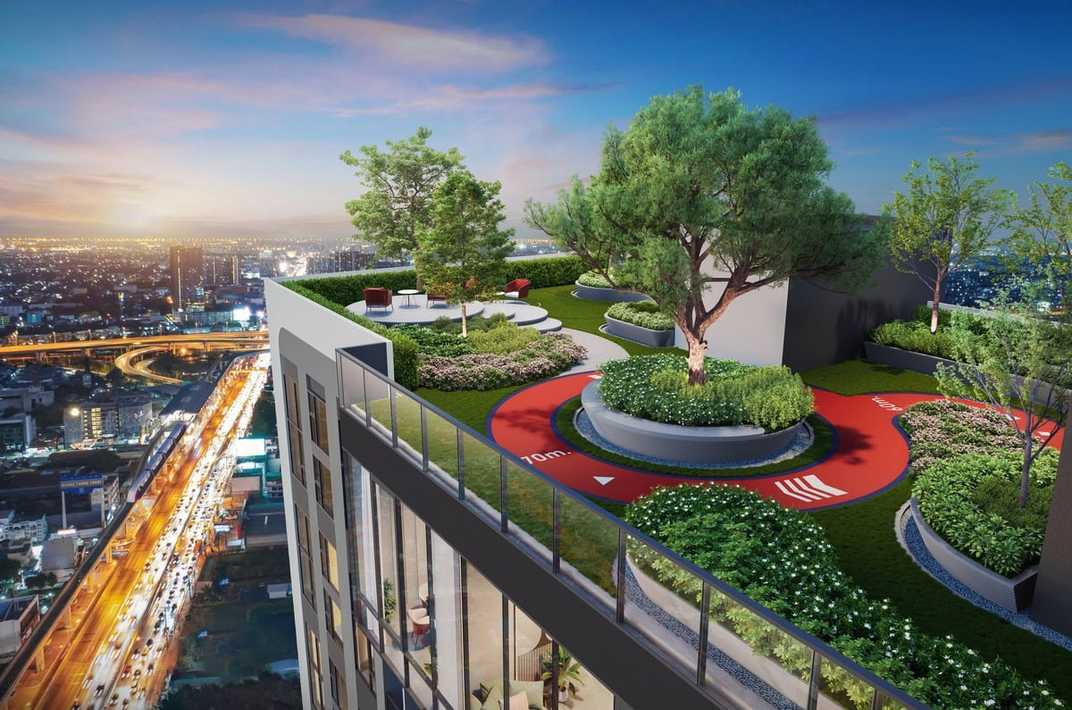 รูป Origin Place Chaengwattana ขายดาวน์ 99,000 บาท (ฟรีเปลี่ยนสัญญา) ชั้น 14 วิวสระว่ายน้ำ ห้องระเบียงหันไปทางทิศเหนือ ใกล้รถไฟฟ้าสายสีชมพู - รูปที่ 7/9