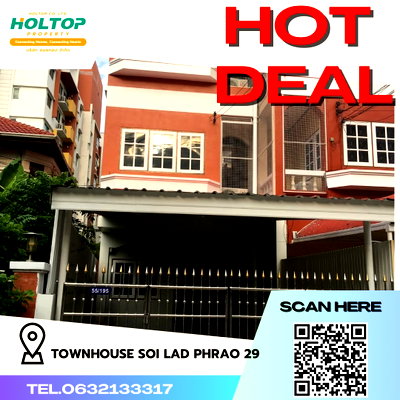 เช่าทาวน์โฮม วิทยาลัยสิ่งแวดล้อม : #R3922  ให้เช่าบ้าน Townhouse Soi Lad Phrao 29