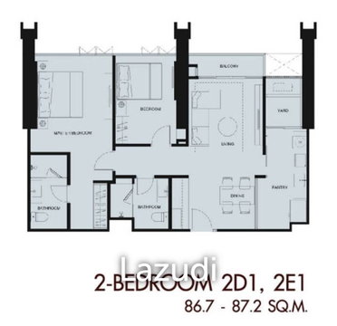 2 Bed 2 Bath 86.7 SQ.M Wan Vayla Na Chaophraya