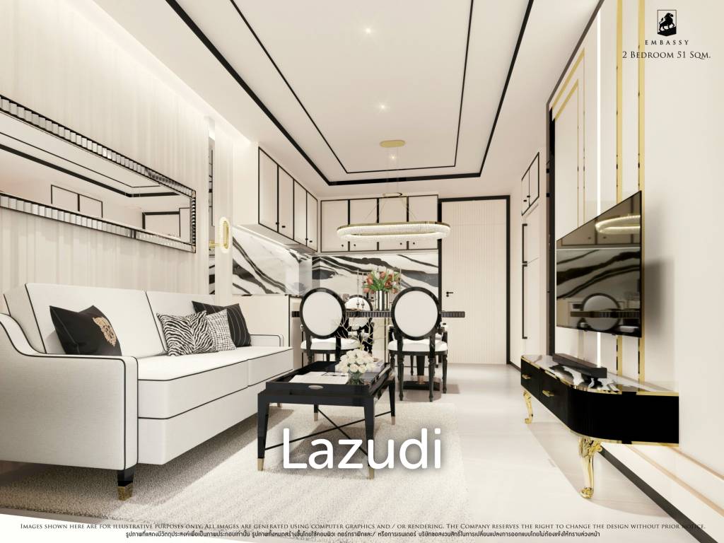 รูป 2 Bed 2 Bath 55 SQ.M Embassy Pattaya - รูปที่ 2/5