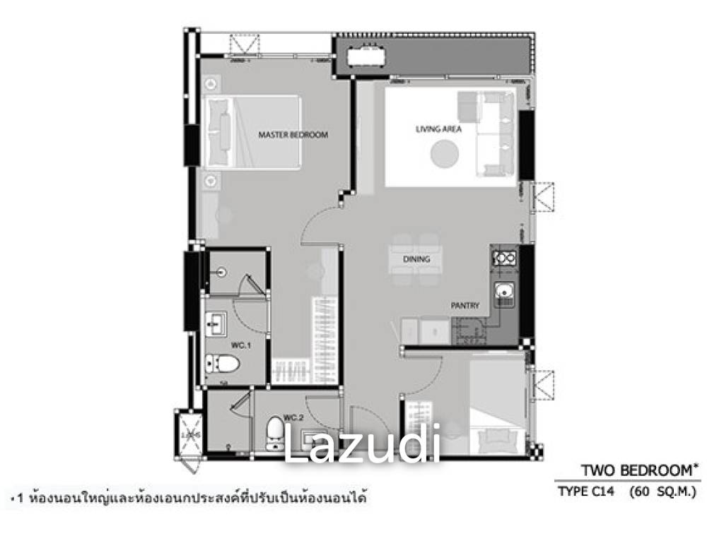 รูป 60.58 Sqm 2 Bed 2 Bath Condo for Sale - Rhythm Sathorn - Narathiwas - รูปที่ 24/26