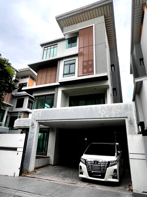 บ้านเดี่ยว ถนนรามอินทรา : ขายบ้านเดี่ยว 4 ชั้น สระว่ายน้ำส่วนตัว H-Cape Minera Ramintra โทร 095-089-2688